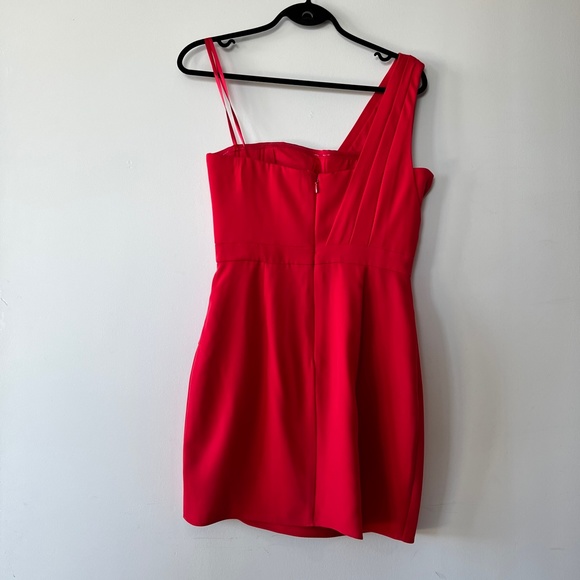 BCBG Red One Shoulder Cocktail Dress - Picture 2 of 9